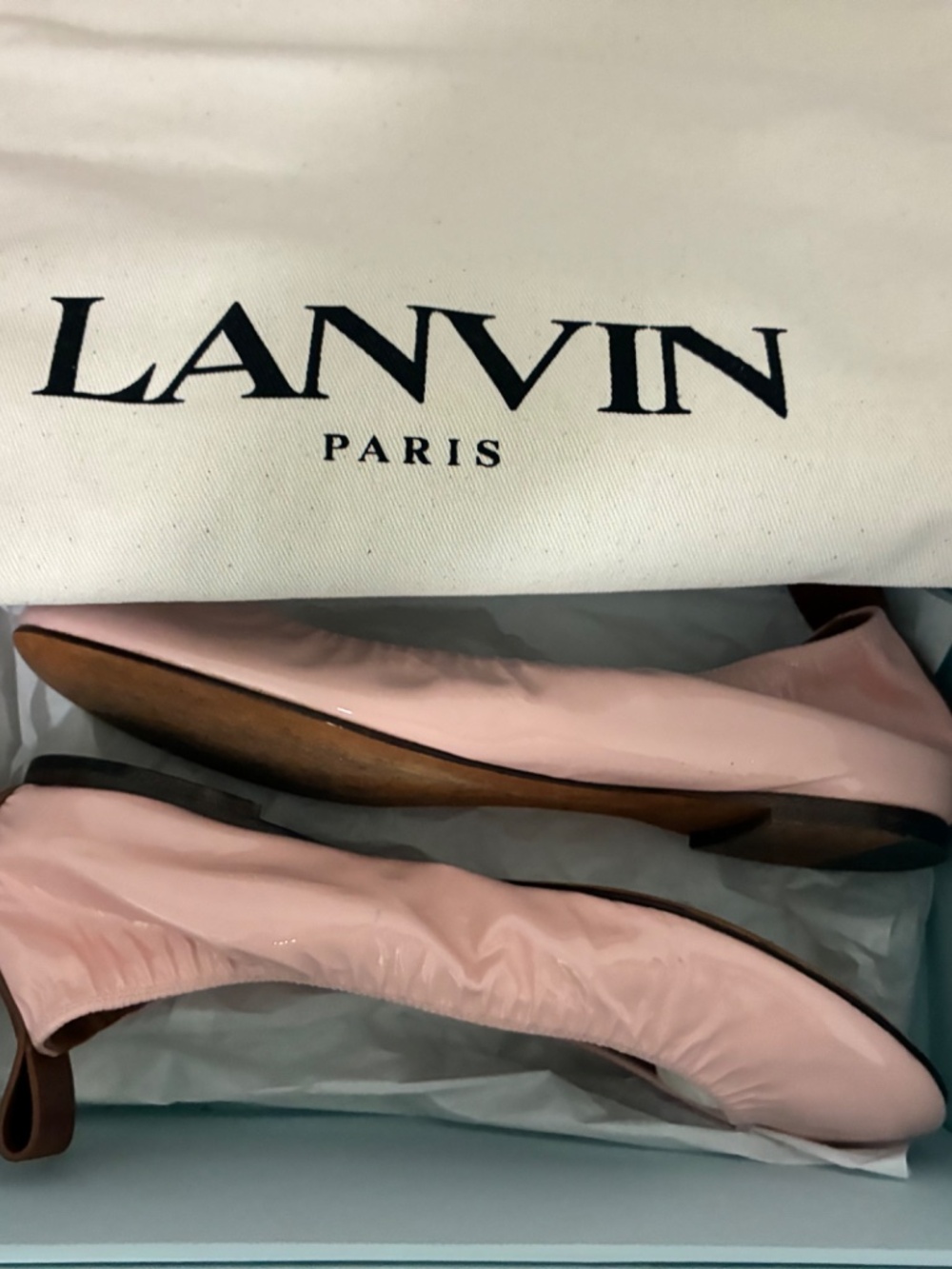 Lanvin Women's Pink Patent Ballerina Flat